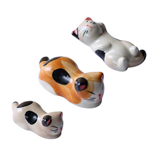 Cabilock 3 Pcs Bonito Gato Resto Pauzinho Pauzinhos Resto Estande Cremalheira Titular Pauzinho de Ce