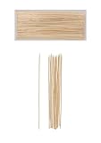 Henbrandt Brochetas de bambú de 20 cm x 2,5 mm, 100 varillas por paquete, palitos de kebab para barbacoa, cocina, manualidades y fiestas, paquete individual (total 100)