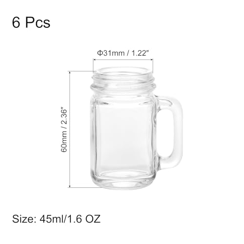 Uxcell Mason Jar Shot Glasses with Handles - Image 2
