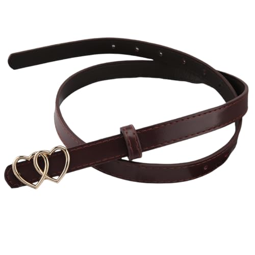 Double Sweet Heart Buckle Adjustable Waist Belt for Women Fashion Accessory Belts for Dresses and Jeans