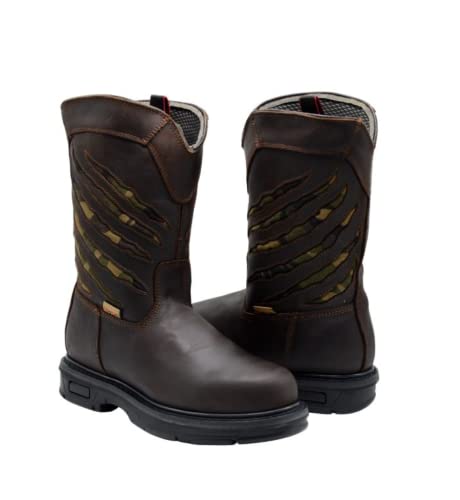 Flex Welt Predator 8" Rubber Toe Work Boot Brown4