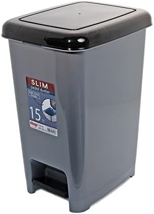 VR7 High Grade Plastic Pedal slim Waste Rubbish Kitchen Bin Dustbin (15L)