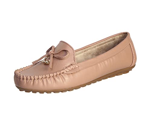 Image of CatBird Women's Slip-On Loafers | Cushioned Comfort Flats with Bow & Metal Detail | Lightweight Office & Casual Shoes | Anti-Slip Sole