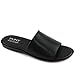 MARC JOSEPH NEW YORK Mens Casual Comfortable Lightweight Fashion Genuine Leather Slip on Slide Indoor and Outdoor Open Sandal Anti Slip Cushion Support Slipper Black Napa 12