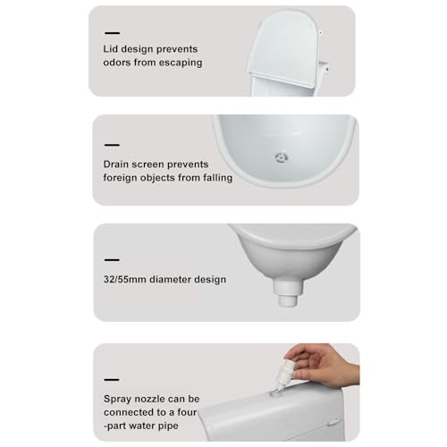 Orinal para hombre antiderrames con manguera, solución para evitar olores en pared y dormitorio 7