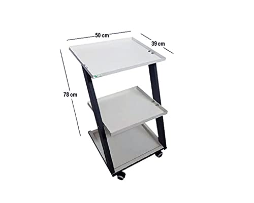 Image of Physio Therapy 3 Layer Metal Unique Z Trolley With Wheels For Clinics, Hospitals, Spa, Salon, Office & Shop Etc. (PSR-49)
