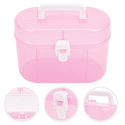Image of YARNOW Handheld Storage Box 7.08X4.92X3.54In Portable Desktop Organizer with Handle Small Craft and Toy Storage Case for Travel Outdoor Picnic and Home Use