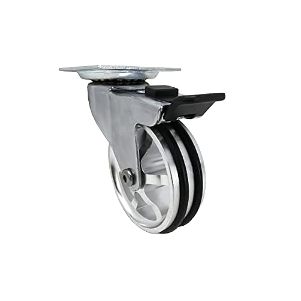 Headbourne 8295E Shepherd Hardware 8295-Ruedas mecanizado de 3 pulgadas, Paquete de 4, Aluminio Pulido