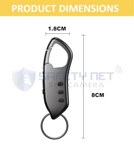 Image of SAFETYNET Small Keychain Audio Voice Recorder MP3 Playback Dictaphone Keychain Recorder Indoor Outdoor Small Sized and Portable (16GB Inbuilt)