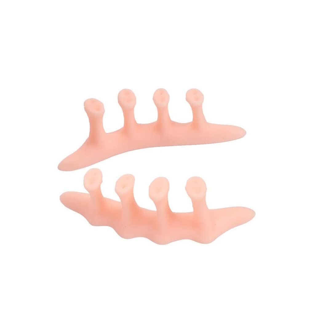 Separador de dedos de gel, separadores de cuatro agujeros para dedos de los pies curvados, dedos superpuestos, ampollas, alivio del dolor por fricción de silicona apretando evitando el separador