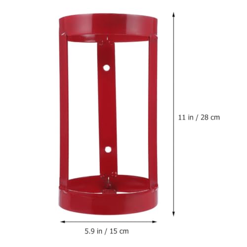 Soporte de acero para extintor rojo en pared 2