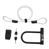 NUOBESTY Juego De Cable De Acero De Bloqueo En Forma De u Tu Cable De Bloqueo De Doble Bucle Seguridad Largo Mechón De Bicicleta De Montaña Cables De Bloqueo Acero Carbono