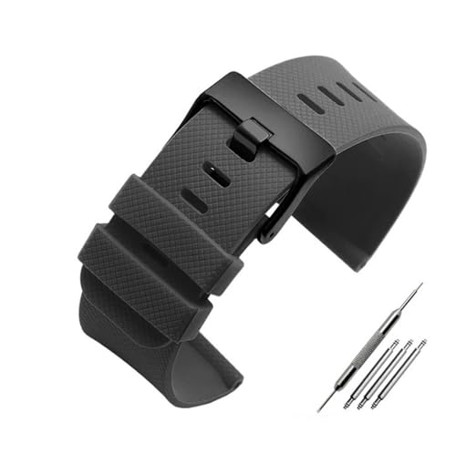 LMPVPDGADZ Correa de reloj de resina de caucho de silicona Correa de reloj deportiva negra, gris y amarilla de 24 mm for SUUNTO Fit for SPARTAN TRAVERSE ALPHA Fit for WOODLAND(B Gray-B pin)