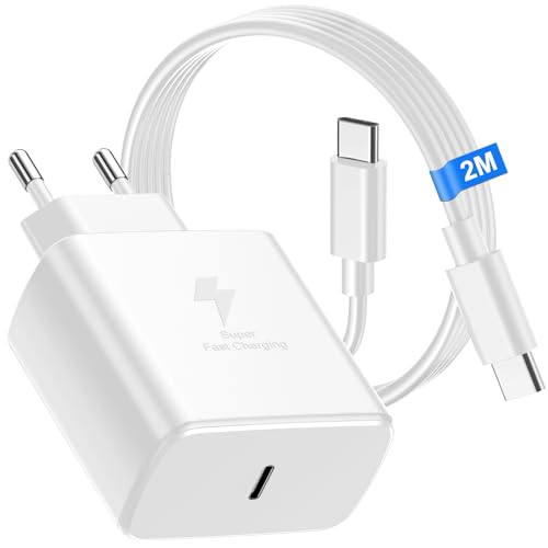 Cargador 45W USB C, Cargador Tipo C Carga Rapida con 2M Cable Para Samsung Galaxy S26 S25 S24 S23 S22 S21 Ultra, S20fe, A56, A55, A54, A53, A52, A51, A50, A33, A22, A16, A13/tableta, Cargador USB C