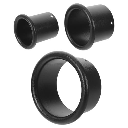 TEHAUX 3 Piezas Soporte Metálico para Secador de Pelo y Organizador de Herramientas para Cabello en Acero Inoxidable Negro, Resistente Oxidación, Adecuado para Salón o Tocador