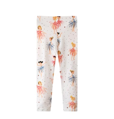 Meufam Toddler Baby Girls Leggings Cotton Blend Pants Long Pants Princess Bottoms Spring Pants for Dress (White,110/4-5 Y,Unisex,Big Kid,US,Age,4 Years,5 Years)