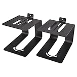 QTX Elevated Desktop Speaker Stands | Pair of Small Studio Monitor Risers for Home and Music Production | Vibration Reducing Shelf Mounts for Compact Bookshelf Speakers and Audio Monitors
