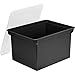 Storex Portable File Tote W/Lid, Letter/Legal, Black, 4-Pack