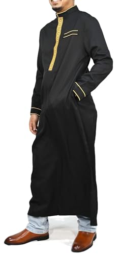 Caftán para hombre túnica musulmana abaya de manga larga holgada