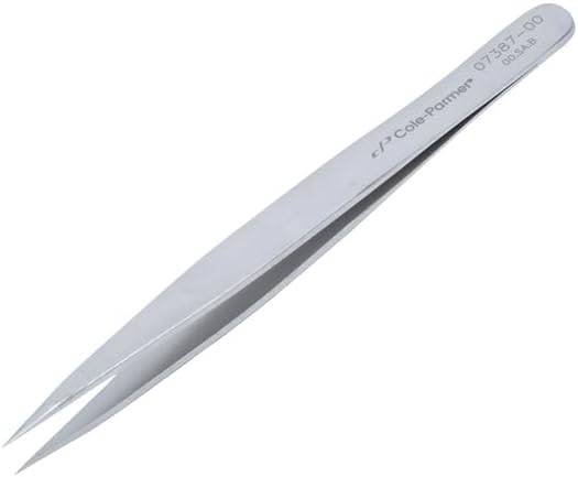 Cole-Parmer Precision Stainless Steel Tweezers, Set of 5 w/Wood Case