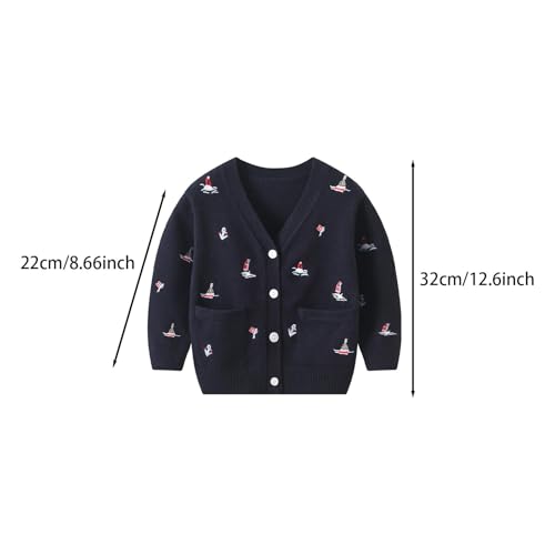 Classic Navy Blue Boys Knit Cardigan for Infants and Toddlers2