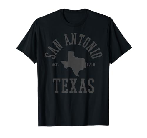 San Antonio Texas - State Map Est. 1718 Souvenir Texan Pride T-Shirt