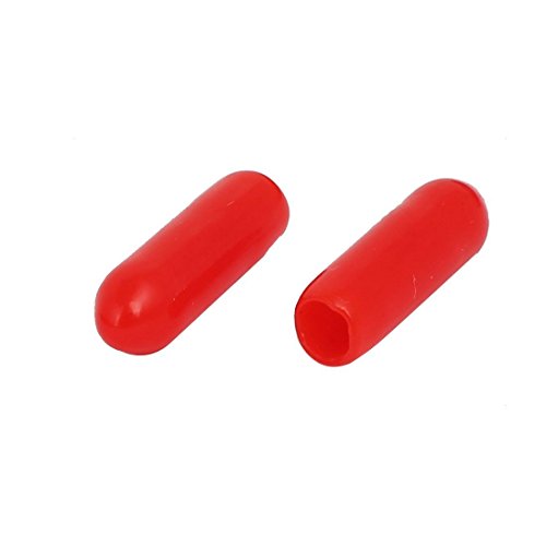 Aexit 3.5mm Inner Cord Management Dia Rubber Insulated End Cap Screw Thread Protector Cover Cable Sleeves Red 100pcs