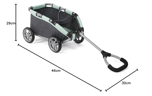 Bayer Chic 2000 - Ziehwagen Skipper, Kleiner Bollerwagen für Teddys, Puppen und Spielzeug, dunkelgrau, Melange Anthrazit, Mint, 660-67