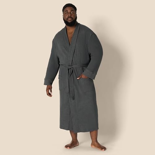 Image of Amazon Essentials Men's Lightweight Cotton Waffle Bathrobe (Available in Big & Tall)
