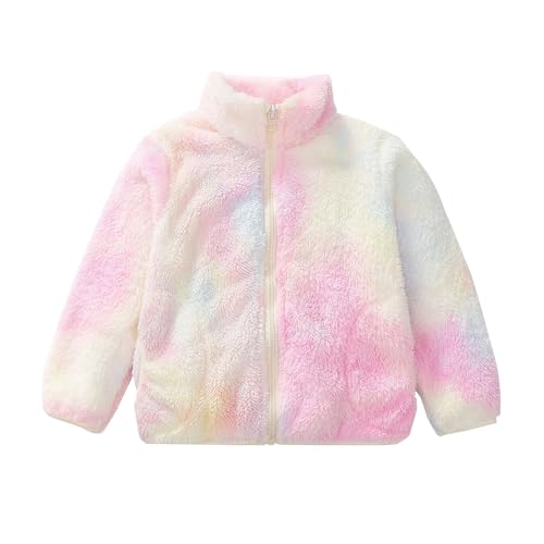Toddler Kids Fleece Jacket Coat Girls Zip Up Warm Plush Sweater Lightweight Plush Trendy Comfort Pullover Clothes Winter
