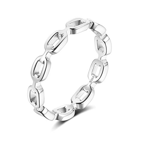 Chain Link Ring for Women 925 Sterling Silver Simple Stacking Band Rings Size 9 Chain Link Ring for Women 925 Sterling Silver Simple Stacking Band Rings Size 9