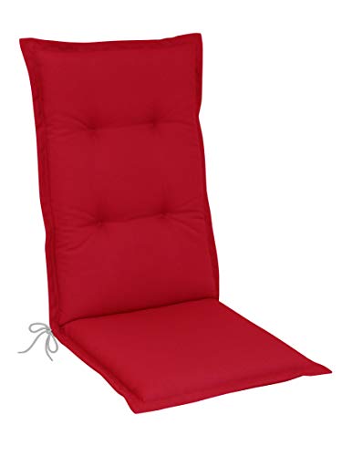 Herlag Florence P216011-2313MCT Coussin d'extérieur pour Fauteuil à Dossier Haut avec Bande de Maintien Dorsal Rouge 100 % Mousse PU + 100 % ouate de Polyester Cover