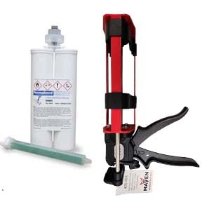 Permabond TA4605 Polyolefin Bonder, Off-White, 50mL Kit, Fast Set 5-10 Min, 1:1 Mix Ratio (Creates Bond with HDPE, PPCO, Nylon and More) (Dispenser Kit, 400ML)