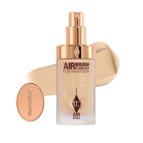 Charlotte Tilbury Airbrush Flawless Matte Foundation - Full Coverage Liquid Makeup with a Natural-Matte Finish - Smoothes & Blurs Pores - Waterproof & Transfer Resistant - 4 Neutral