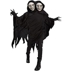 Morph Premium – Disfraz de la Muerte Adulto, Disfraz 2 Cabezas Adulto, Disfraz Fantasma Adulto, Disfraz Miedo Hombre, Disfraz Demonio, Disfraz Halloween Hombre Terror Talla L