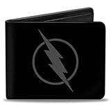 Buckle-Down mens Buckle-down Pu Bifold - Reverse Flash Logo Black/Gray Wallet, Multicolor, One Size US