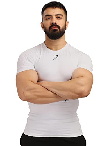 Image of FUAARK Men's Half Sleeve Compression T-Shirt - Athletic Base Layer for Fitness