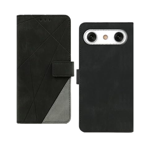 Image of amazon basics Lava Agni 4 5G Flip Cover | Card Pockets Wallet & Stand | Flip Cover for Lava Agni 4 5G (Black with Grey)