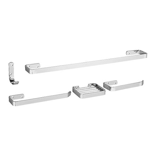 Kit Acessórios Para Banheiro Cromado 5 Peças MetalCromo plus