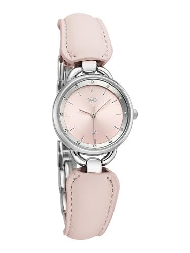 Image of Fastrack Vyb Muse with Quartz Analog Pink Dial Steel PU Leather & Alloy Strap Watch for Girls - FV60114SD01W