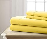 Spirit Linen Hotel 5Th Ave Super Bright Collection Microfiber Sheet Set, Twin, Yellow