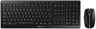 CHERRY STREAM DESKTOP RECHARGE, bezprzewodowa klawiatura i mysz, układ niemiecki, klawiatura QWERTZ, akumulator, Blue Angel, aprobata GS, mechanizm nożycowy SX, cichy, czarny