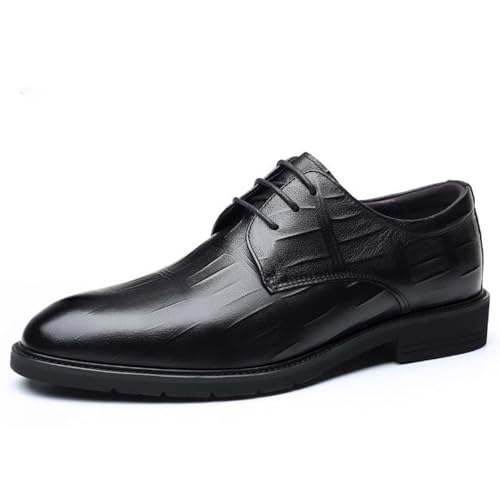 YZABEL Leather Low Heel Business Dress Shoes for Men Business Casual Formal Shoes Office Work Low Top Dress Shoes Business Meeting Office Work Shoes