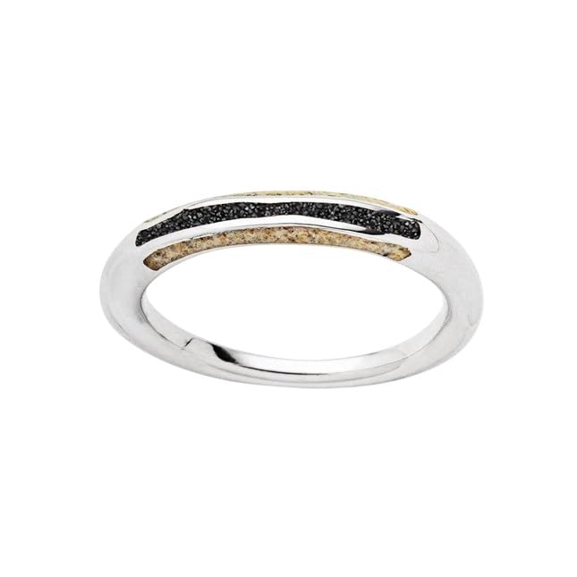 Bague jeu de vagues argent 925 rhodié fait main taille 52