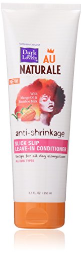 SoftSheen-Carson Dark and Lovely Au Naturale Anti-Shrinkage Curly Hair Products, Slick Slip Leave-In Conditioner, with Mango Oil and Bamboo Milk, for All Curl Types, Paraben Free, 8.5 Fl oz