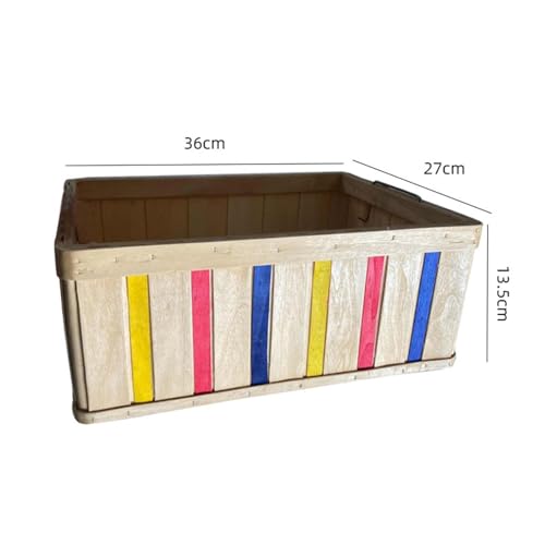 Bandeja rectangular de madera retro 36x27 cm de almacenamiento para decoracion de casa 4