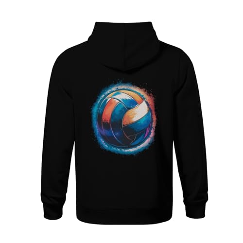 Kids Vintage Art Illustration Of Volleyball Boys Girls Lightweight Kangaroo Pocket Fleece Hoodies3