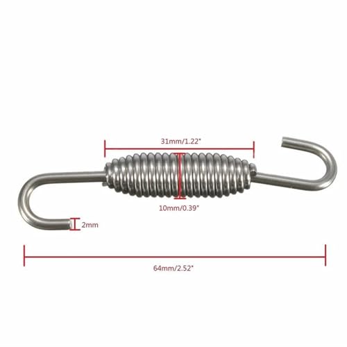 2 ressorts d'échappement de moto 85 mm pour fixation de tuyau - 5