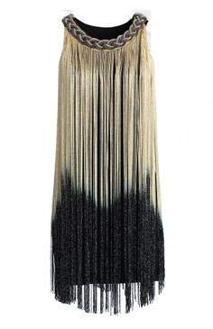 slim fit dress slacks Black/Gold Ombré Lurex Bustier Gown with Train main image 1