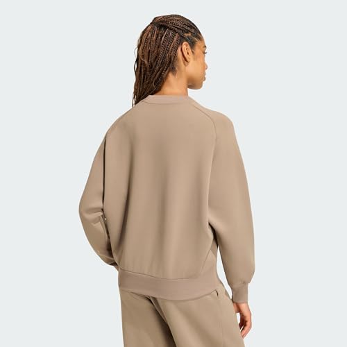 adidas Femme Soft Lux Loose Sweatshirt, Khaki Six, XS
